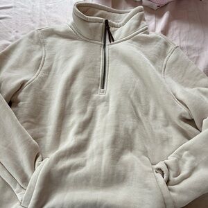 32 Degrees Cream Zip Up Sweater Soft Textured Fabric